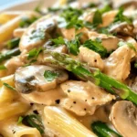 If you’re in search of a dish that combines comfort and sophistication, look no further than Creamy Mushroom & Asparagus Chicken Penne. This delightful pasta dish is a celebration of flavors and textures, capturing the essence of a comforting meal while remaining elegant enough for special occasions. The creamy sauce envelops tender chicken and vibrant asparagus, balanced by the earthiness of mushrooms, making every bite a symphony of taste.
