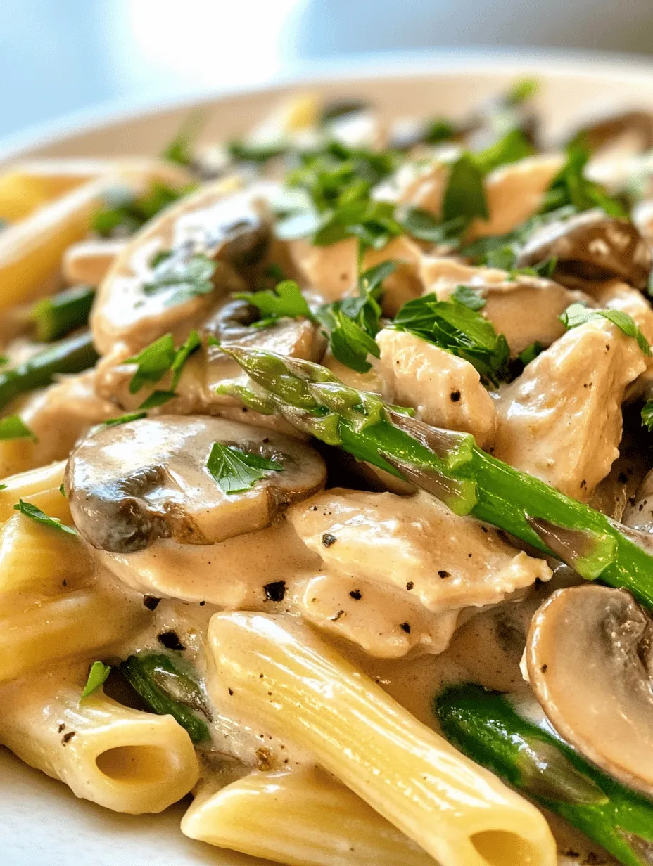 If you’re in search of a dish that combines comfort and sophistication, look no further than Creamy Mushroom & Asparagus Chicken Penne. This delightful pasta dish is a celebration of flavors and textures, capturing the essence of a comforting meal while remaining elegant enough for special occasions. The creamy sauce envelops tender chicken and vibrant asparagus, balanced by the earthiness of mushrooms, making every bite a symphony of taste.