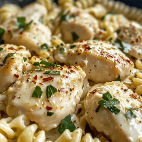 If you're on the lookout for a dish that combines comfort with gourmet flair, look no further than Creamy Garlic Butter Chicken & Rotini in Parmesan Sauce. This delightful recipe marries tender chicken breast with perfectly cooked rotini pasta, all enveloped in a luscious sauce that’s rich, creamy, and bursting with flavor. The combination of garlic, butter, and Parmesan cheese creates a symphony of tastes that will tantalize your palate and have everyone at the table asking for seconds.