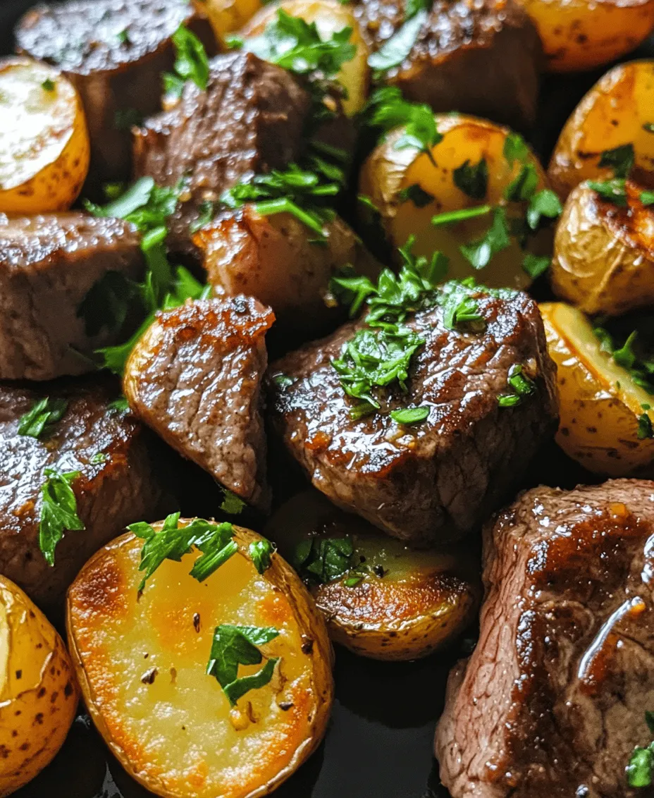 If you're on the lookout for a dish that seamlessly combines rich, savory flavors with a satisfying crunch, look no further than Garlic Butter Steak Bites & Potatoes. This delightful recipe features succulent steak bites paired with tender baby potatoes, all enveloped in a luscious garlic butter sauce that elevates the dish to a whole new level of deliciousness. It's a meal that not only tantalizes the taste buds but also brings a sense of comfort and warmth to the dining table.