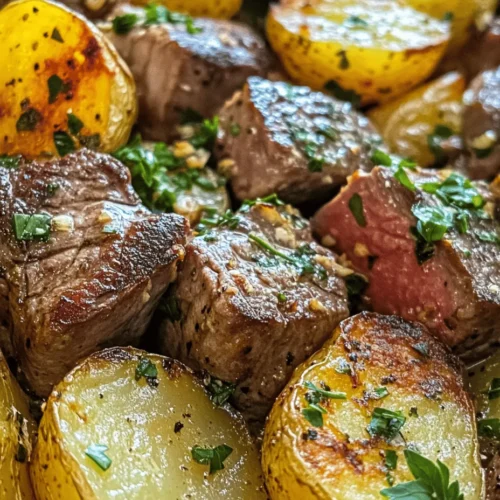 If you're on the lookout for a dish that seamlessly combines rich, savory flavors with a satisfying crunch, look no further than Garlic Butter Steak Bites & Potatoes. This delightful recipe features succulent steak bites paired with tender baby potatoes, all enveloped in a luscious garlic butter sauce that elevates the dish to a whole new level of deliciousness. It's a meal that not only tantalizes the taste buds but also brings a sense of comfort and warmth to the dining table.