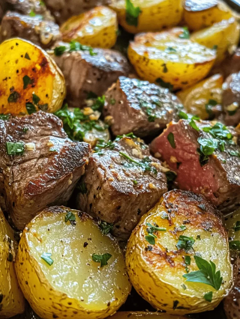 If you're on the lookout for a dish that seamlessly combines rich, savory flavors with a satisfying crunch, look no further than Garlic Butter Steak Bites & Potatoes. This delightful recipe features succulent steak bites paired with tender baby potatoes, all enveloped in a luscious garlic butter sauce that elevates the dish to a whole new level of deliciousness. It's a meal that not only tantalizes the taste buds but also brings a sense of comfort and warmth to the dining table.