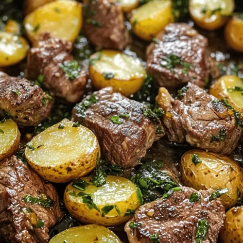 If you’re looking for a meal that effortlessly combines comfort and flavor, look no further than the Garlic Butter Steak and Potatoes Skillet. This one-pan wonder brings together tender, juicy steak and crispy, golden potatoes, all enveloped in a rich garlic butter sauce that elevates each bite. Not only is this dish a feast for the senses, but it also boasts the convenience of being cooked in a single skillet, making clean-up a breeze.