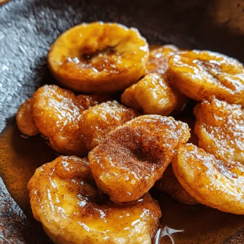 Before frying, proper preparation of the bananas is crucial for achieving optimal results. Begin by peeling your ripe bananas and placing them on a cutting board. The slicing technique is important; for best results, cut the bananas diagonally into thick slices, about 1/2 inch thick. This shape increases the surface area for frying, allowing for a greater caramelization effect and enhancing the overall flavor.