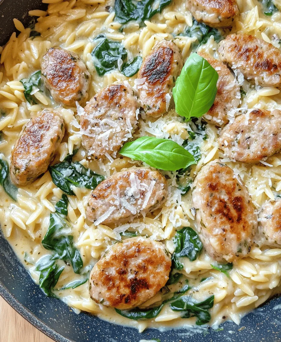 Chicken sausage is the star of this dish, bringing a range of flavors and textures that elevate the entire meal. Unlike traditional pork sausage, chicken sausage is a leaner option that retains a rich, savory taste without overwhelming the palate. Its versatility allows it to blend seamlessly with various ingredients, making it a fantastic option for this creamy orzo skillet.