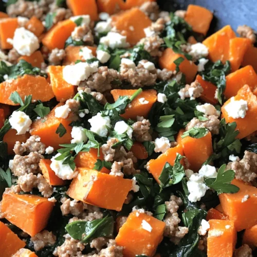 In the realm of quick and healthy meals, the Ground Turkey Sweet Potato Skillet stands out as a nourishing option that delights the palate while providing essential nutrients. This one-pan dish combines the savory flavors of ground turkey with the natural sweetness of sweet potatoes and the vibrant freshness of spinach, creating a well-rounded meal that is as appealing to the eye as it is to the taste buds. Whether you are a busy professional, a parent juggling multiple commitments, or simply someone looking to maintain a healthy lifestyle, this recipe is designed to fit seamlessly into your routine.