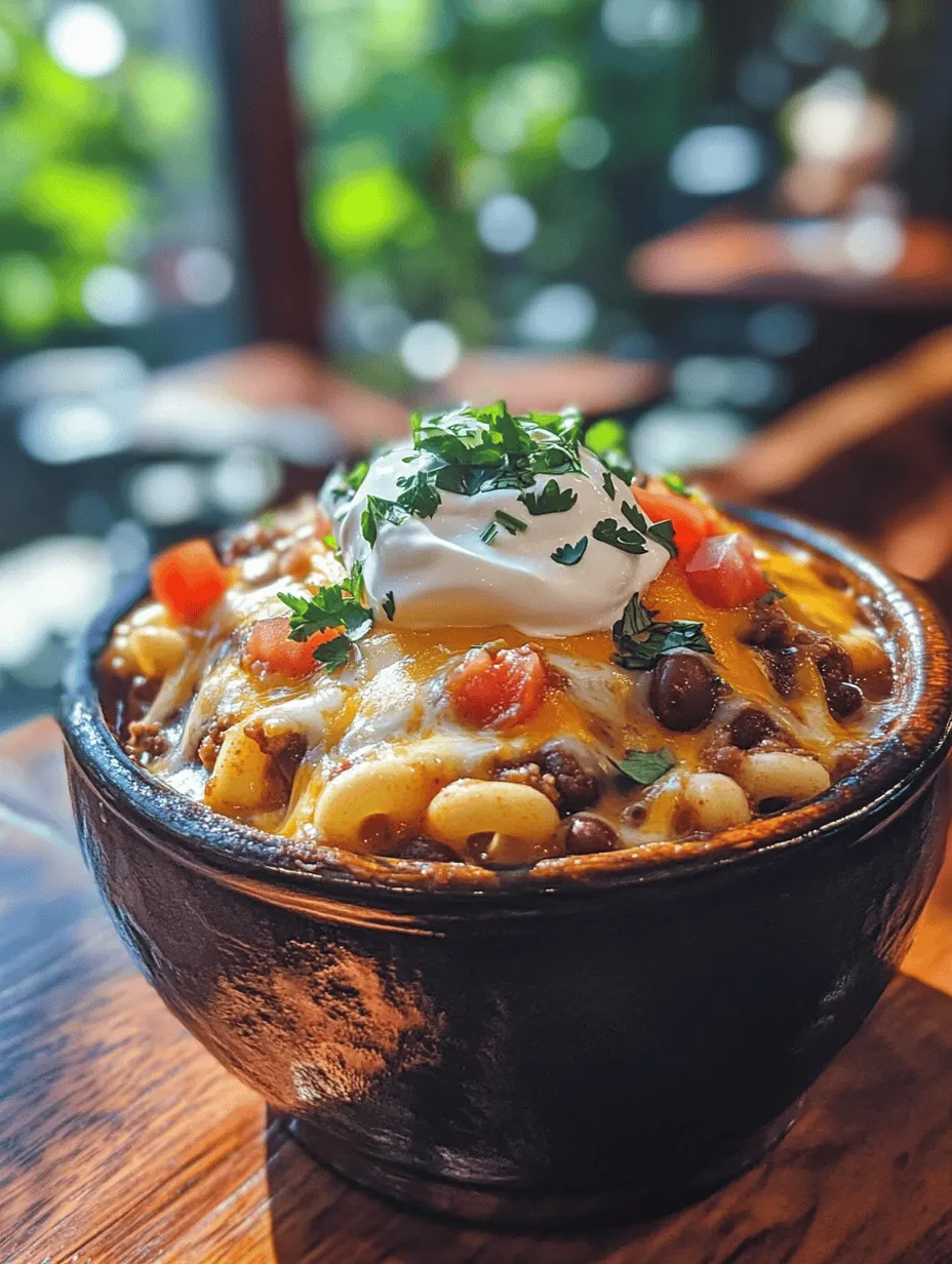 Cheesy Chili Mac Delight is the epitome of comfort food, combining the heartiness of chili with the creamy decadence of macaroni and cheese. As the weather cools down or when you simply crave a warm, satisfying meal, this dish promises to deliver not only warmth but also a burst of flavors that will leave you wanting more. Its blend of gooey cheese, spicy chili, and tender macaroni creates a dish that is both filling and delightful, making it a perfect option for family dinners or casual gatherings.