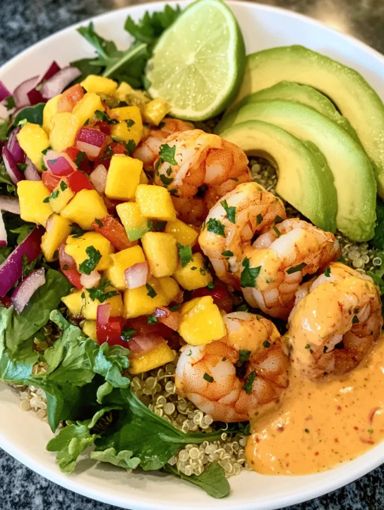 Tropical Shrimp Delight Bowls are the embodiment of vibrant flavors and fresh ingredients, offering a delightful escape to sun-soaked beaches with every bite. This dish perfectly fuses the essence of the tropics, bringing together succulent shrimp, zesty mango salsa, and a refreshing lime-chili sauce. It's not just a feast for the palate; it also packs a nutritional punch with a balance of protein, healthy fats, and fresh vegetables, making it an ideal meal for any occasion—be it a casual family dinner or an impressive dish for entertaining guests.