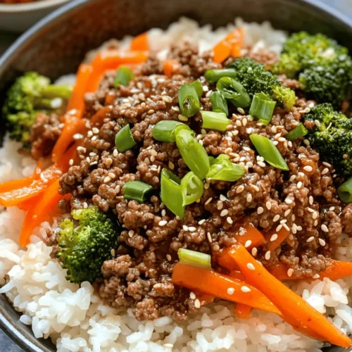 If you're looking for a quick, flavorful meal that captures the heart of Korean cuisine, the Korean Ground Beef Bowl is an excellent choice. This dish combines the rich, savory flavors of seasoned ground beef with fresh vegetables, making it a perfect option for busy weeknights. The balance of sweet and spicy notes from ingredients like brown sugar and gochugaru creates a symphony of taste that can easily please the entire family. Not only is this recipe incredibly delicious, but it is also packed with nutrients from the vegetables and lean ground beef, making it a wholesome meal option.