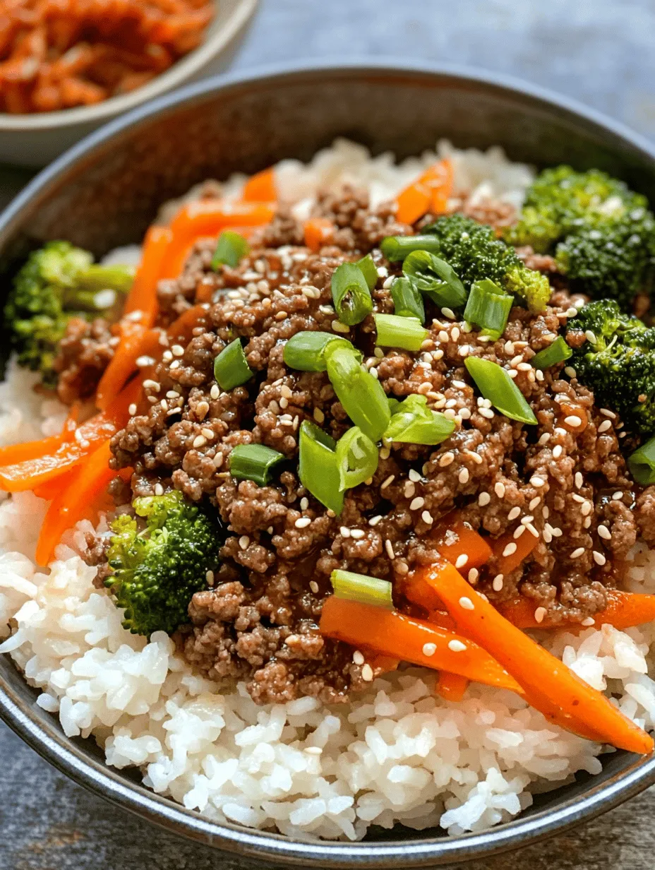 If you're looking for a quick, flavorful meal that captures the heart of Korean cuisine, the Korean Ground Beef Bowl is an excellent choice. This dish combines the rich, savory flavors of seasoned ground beef with fresh vegetables, making it a perfect option for busy weeknights. The balance of sweet and spicy notes from ingredients like brown sugar and gochugaru creates a symphony of taste that can easily please the entire family. Not only is this recipe incredibly delicious, but it is also packed with nutrients from the vegetables and lean ground beef, making it a wholesome meal option.