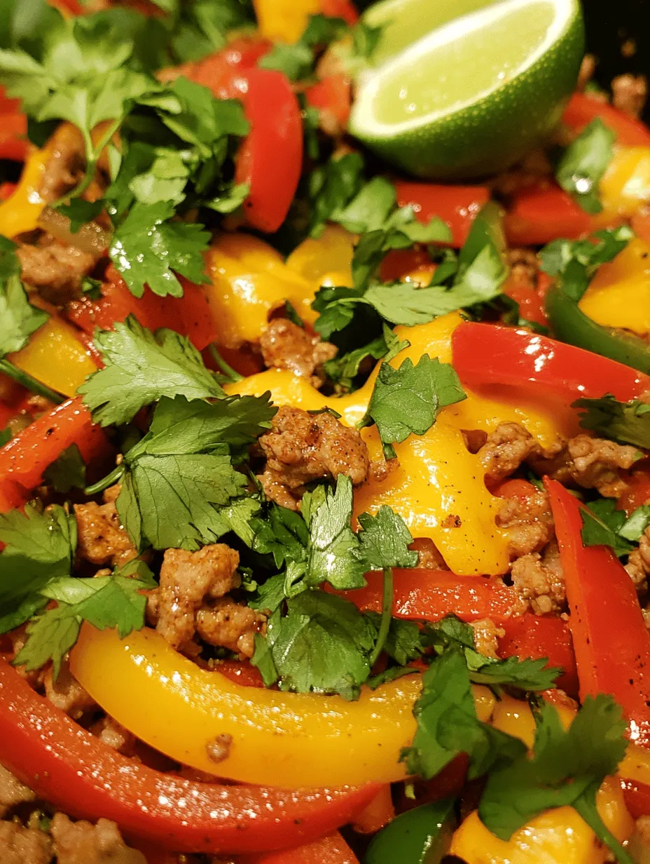 Welcome to the vibrant world of Spicy Turkey & Pepper Fiesta, a dish that brings together a symphony of flavors while prioritizing health and nutrition. This delightful recipe is not only packed with punchy spices and fresh ingredients but also offers a wholesome alternative to traditional meat dishes, thanks to the use of lean ground turkey. Whether you're looking to create a quick weeknight dinner or a crowd-pleasing dish for your next gathering, this recipe is perfect for any occasion.