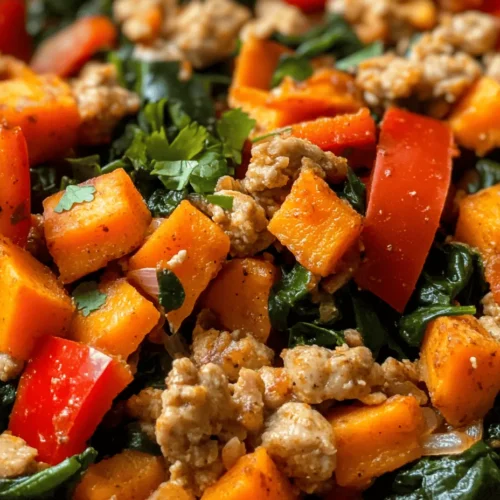 The Ground Turkey Sweet Potato Skillet stands out for its simplicity and versatility. With just a handful of ingredients and minimal cooking time, you can whip up a meal that satisfies hunger and nourishes the body. Ground turkey serves as a fantastic lean protein alternative to beef or pork, making it a go-to ingredient for health-conscious cooks. Sweet potatoes add a delightful sweetness while also contributing essential vitamins, minerals, and fiber. Together, they create a dish that not only fills you up but also fuels your body with the nutrients it needs.