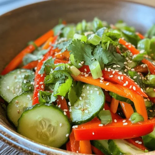 Cucumber salads are a staple in many Asian cuisines, celebrated for their refreshing taste and crisp texture that perfectly complement a variety of dishes. Whether served as a side dish at a summer barbecue or as part of a larger meal, these salads are beloved for their ability to add a bright, crunchy contrast to richer foods. The Crunchy & Zesty Asian Cucumber Salad takes this tradition to new heights with a delightful blend of fresh ingredients and vibrant flavors.