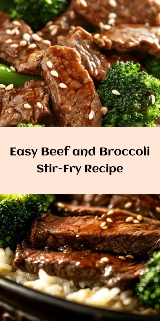 Elevate your dinner game with this Beef & Broccoli Delight recipe! This quick and easy dish features tender flank steak marinated in a savory sauce, stir-fried with vibrant broccoli florets and aromatic garlic and ginger. Serve it over a bed of jasmine rice for a satisfying meal that's perfect for weeknights or special occasions. Don't forget to garnish with sesame seeds for that extra touch! Enjoy a taste of homemade Chinese takeout right at home.