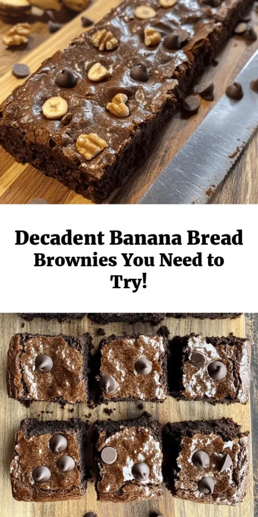 Indulge in these delicious Banana Bread Brownies that combine the best of both worlds! Made with ripe bananas, rich cocoa powder, and your choice of chocolate chips or nuts, these treats are perfect for satisfying your sweet tooth. With a quick prep time of just 15 minutes and an easy baking process, you can enjoy these gooey, flavorful brownies in no time. Perfect for snacks, desserts, or sharing with friends, they won’t last long!