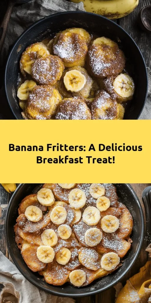 Indulge in these skillet banana fritters for a deliciously simple treat! Made with ripe bananas, they combine the sweetness of sugar and rich buttermilk for a fluffy texture that melts in your mouth. Cooked to golden perfection, serve them warm, dusted with powdered sugar and topped with sliced bananas. Optional mini chocolate chips add an extra twist. Perfect for breakfast or as a snack, this recipe is ready in just 20 minutes!