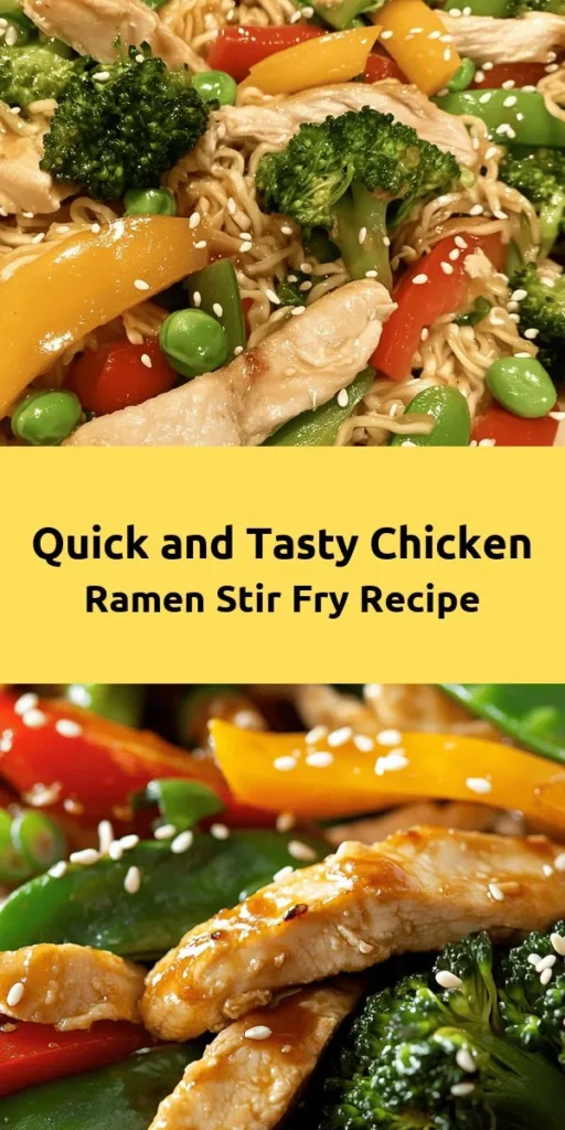 Discover the perfect blend of flavors with this Savory Chicken Ramen Stir Fry Delight! This quick and easy recipe features tender chicken, fresh vegetables, and chewy ramen noodles all tossed in a delicious sauce. Ready in just 30 minutes, it’s ideal for busy weeknights or a cozy dinner at home. With ingredients like garlic, ginger, and sesame oil, each bite is packed with taste. Garnish with green onions and sesame seeds for the finishing touch. Enjoy this colorful and satisfying dish!