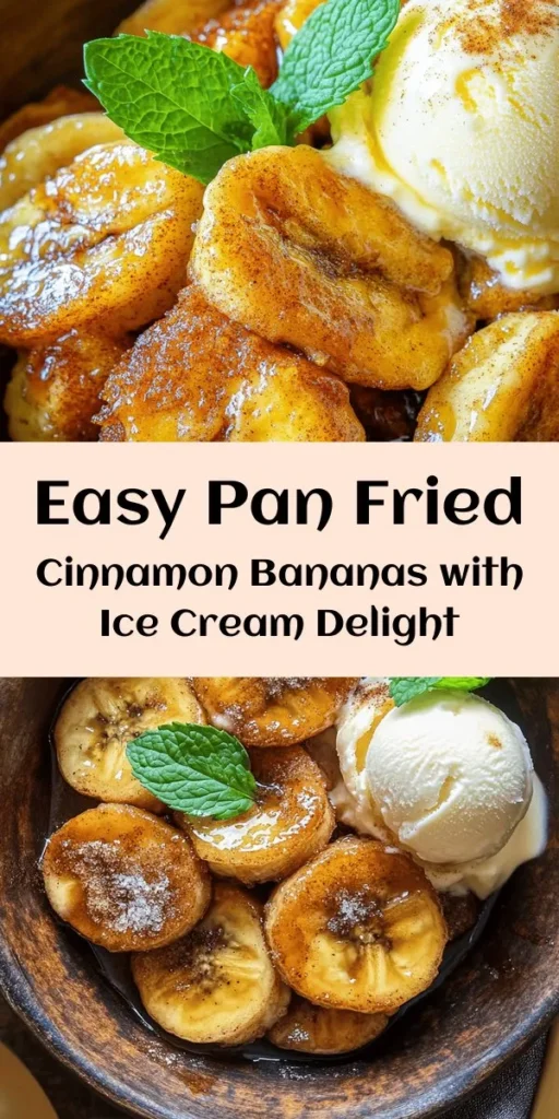 Indulge in a deliciously simple dessert with these pan-fried cinnamon bananas! Sliced ripe bananas are coated in brown sugar and cinnamon, then cooked in buttery goodness until caramelized. This easy recipe takes just 15 minutes and is perfect as a treat on its own or served warm with ice cream or yogurt. The fresh mint garnish adds a refreshing touch. Enjoy this sweet and satisfying dish at any time of day!