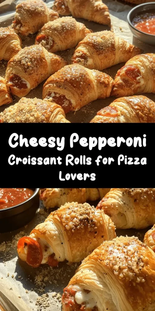 Looking for a delicious snack or appetizer? Try these Mozzarella Pepperoni Croissant Rolls! With just a few simple ingredients like crescent roll dough, mozzarella, and pepperoni, you can make these cheesy bites in just 25 minutes. Perfect for parties or movie nights, they pair wonderfully with marinara sauce for dipping. Easy to prepare and sure to impress, these rolls are a fun twist on classic flavors. Enjoy each golden, flaky bite!