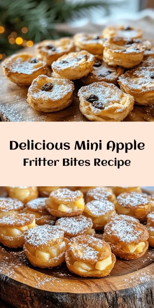 Indulge in these delicious Mini Apple Fritter Bites that are perfect for any occasion! Made with diced Granny Smith or Honeycrisp apples, these fluffy fritters are quick to prepare and can be enjoyed warm, dusted with powdered sugar. Just mix your dry ingredients, combine them with wet ones, and fold in some apples (and optional raisins). In under 30 minutes, you can fry up these treats and impress everyone with your baking skills. Enjoy a taste of fall any time! 🍏🍩