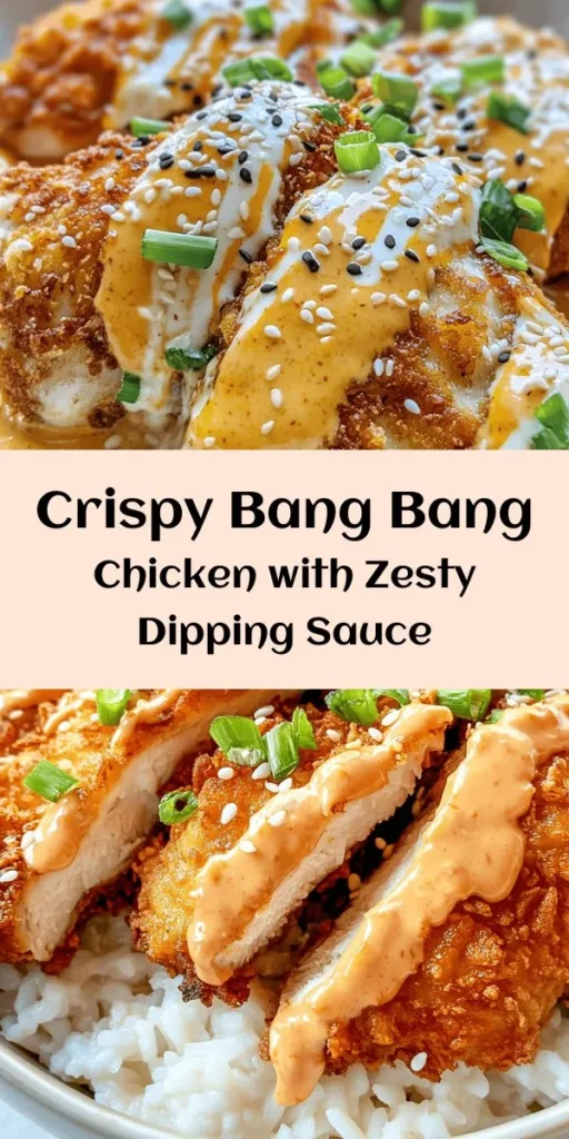 Discover the ultimate Crispy Bang Bang Chicken recipe that will elevate your dinner game! Packed with flavor and a perfect crunch, this dish features marinated chicken thighs coated in a seasoned flour mixture for that golden finish. Paired with a spicy, creamy Bang Bang sauce, it's a crowd-pleaser that’s easy to make. Perfect as an appetizer or a main course, get ready to impress your family and friends with this delicious treat!