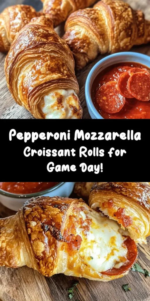 Indulge in these delicious Mozzarella Pepperoni Croissant Rolls that are perfect for any occasion! With just a few simple ingredients like refrigerated croissant dough, mozzarella cheese, and pepperoni, you can create a delightful snack or appetizer in no time. Simply roll them up, brush with egg wash, bake until golden, and enjoy with marinara sauce for dipping. These rolls are sure to impress your family and friends! Perfect for game days or cozy gatherings.
