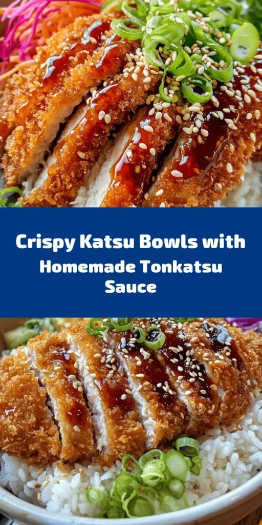 Dive into these Crunchy Katsu Bowls featuring crispy breaded pork chops drizzled with a rich tonkatsu sauce. This delightful meal is easy to make and combines the flavors of ketchup, Worcestershire sauce, and a hint of ginger for an unforgettable taste. Serve over a bed of fluffy rice with fresh shredded cabbage, green onions, and optional garnishes like pickled ginger and sesame seeds. Perfect for impressing family and friends or a cozy dinner at home!