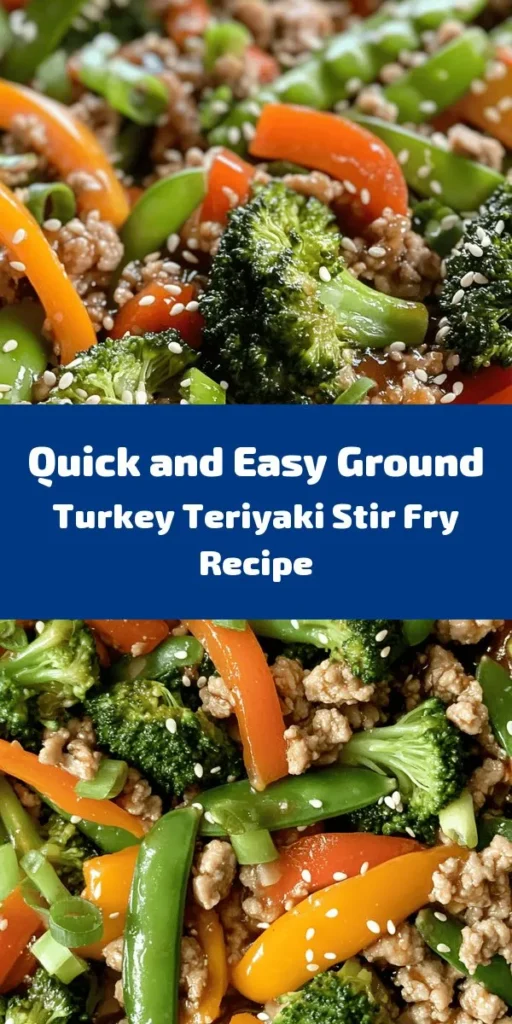 Whip up this delicious Ground Turkey Teriyaki Stir Fry for a quick and healthy weeknight dinner! Ready in just 25 minutes, this dish features lean ground turkey, colorful veggies like broccoli and bell peppers, and a savory homemade teriyaki sauce. It's a perfect blend of flavors and textures, ideal over rice or noodles. Enjoy a tasty meal that the whole family will love while keeping it nutritious and satisfying. Don't forget to sprinkle sesame seeds for that extra touch!