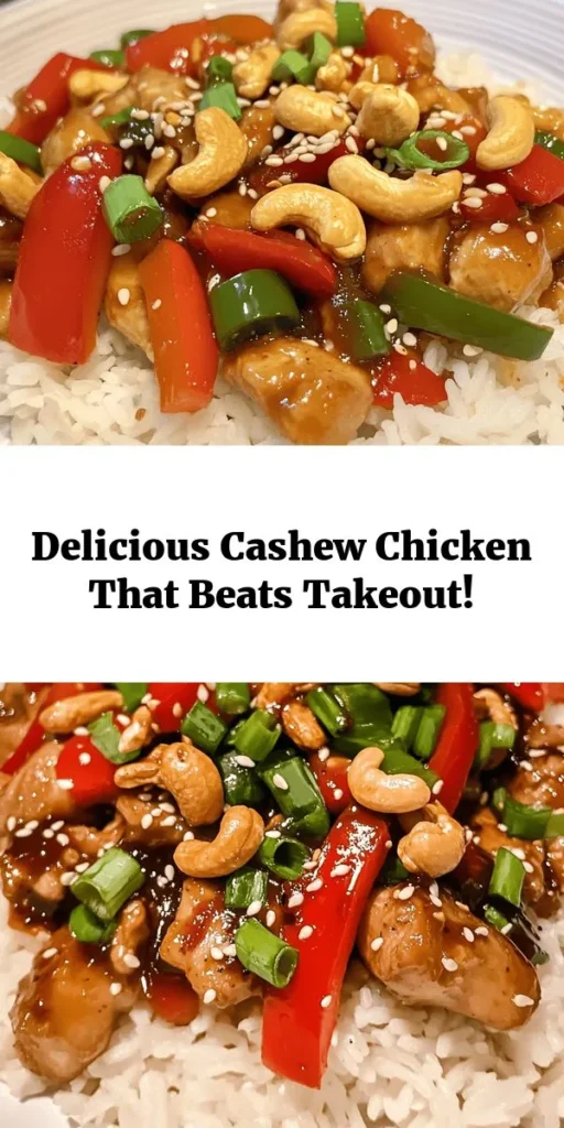 Looking for a delicious homemade meal that beats takeout? Try this Better-Than-Takeout Cashew Chicken! Made with tender marinated chicken, crunchy cashews, and colorful vegetables, this dish is bursting with flavor. Tossed in a savory sauce, it comes together in just 30 minutes for an easy weeknight dinner. Serve it over rice and top with green onions and sesame seeds for a restaurant-quality experience at home. Perfect for satisfying those cravings!