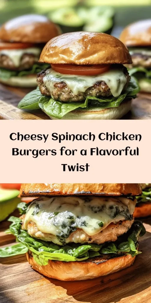 Elevate your burger game with these mouthwatering white cheddar and spinach chicken burgers! Juicy ground chicken combines with sautéed spinach and melty white cheddar for a flavor explosion. Easy to make in just 30 minutes, these burgers are perfect for a weeknight dinner or weekend BBQ. Serve on toasted buns with fresh toppings like lettuce and avocado for an extra crunch. Your family will be asking for seconds!