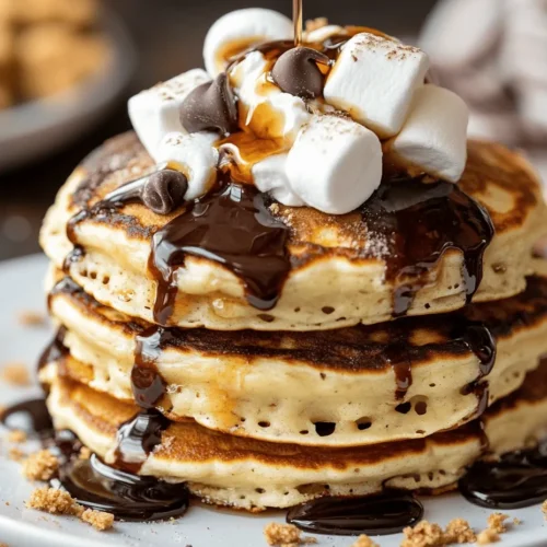 S’mores, a quintessential treat that evokes memories of cozy campfires and starry nights, have captured the hearts and taste buds of many. The delightful combination of gooey marshmallows, rich chocolate, and crunchy graham crackers creates a nostalgic flavor that transports you back to those carefree summer evenings. Now, imagine bringing that classic treat into your morning routine with a delightful twist: S’mores Pancakes!