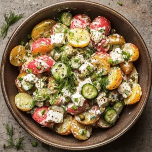 Delve into a culinary adventure with our modern twist on a classic favorite—this is not your grandma's potato salad. Combining the earthy flavors of tender baby potatoes with the creamy richness of Greek yogurt and a touch of zing from Dijon mustard, this recipe redefines what potato salad can be. Gone are the days of bland, mayonnaise-heavy dishes that sit untouched at summer picnics; instead, we bring you a vibrant, refreshing take on a timeless staple that’s sure to impress.