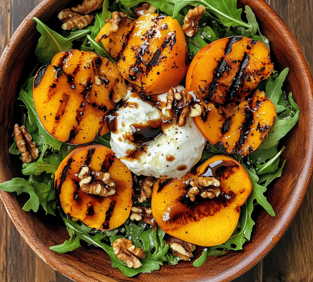 Summer is synonymous with fresh produce, and there’s no better way to celebrate the season than by incorporating seasonal ingredients into your meals. The Grilled Peach and Burrata Salad is not just a dish; it’s an experience that showcases the best that summer has to offer. The sweetness of ripe peaches, enhanced by the grill, pairs beautifully with the rich, creamy burrata. This combination is not only visually stunning but also offers a delightful medley of flavors that can elevate any summer gathering.