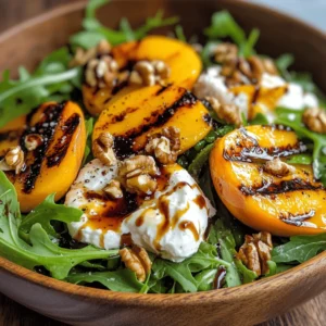 Summer is synonymous with fresh produce, and there’s no better way to celebrate the season than by incorporating seasonal ingredients into your meals. The Grilled Peach and Burrata Salad is not just a dish; it’s an experience that showcases the best that summer has to offer. The sweetness of ripe peaches, enhanced by the grill, pairs beautifully with the rich, creamy burrata. This combination is not only visually stunning but also offers a delightful medley of flavors that can elevate any summer gathering.