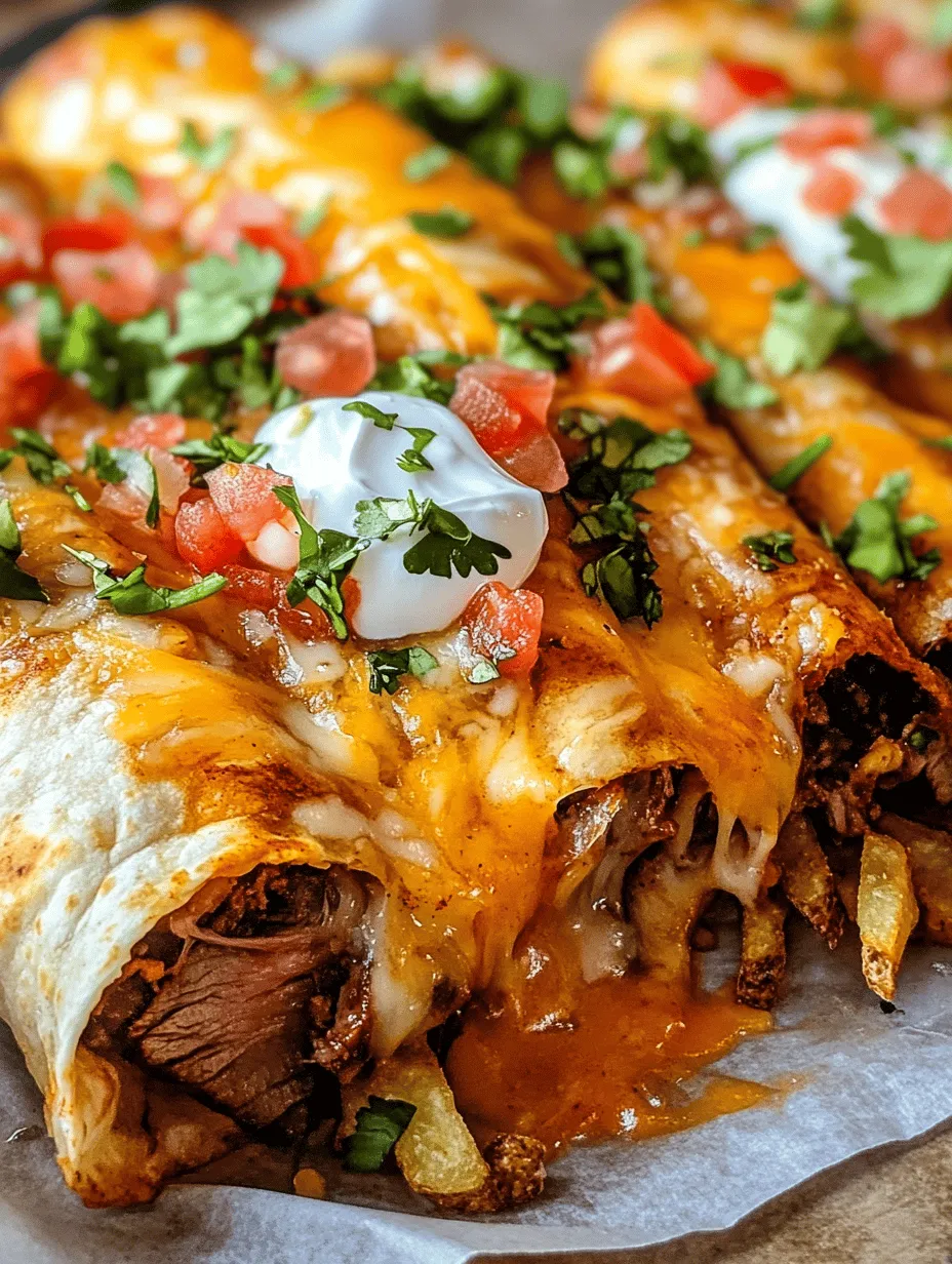 When it comes to versatile meal options, few dishes can compete with burritos. These flour tortillas wrap around an array of delightful fillings, making them a favorite for lunches, dinners, and late-night snacks. Their adaptability allows for countless combinations, catering to various tastes and dietary preferences. Among these creative concoctions is the mouthwatering Steak & Cheese Dirty Fry Burrito, a dish that elevates the traditional burrito to a whole new level by merging steak, cheese, and crispy fries into a single, flavor-packed package.