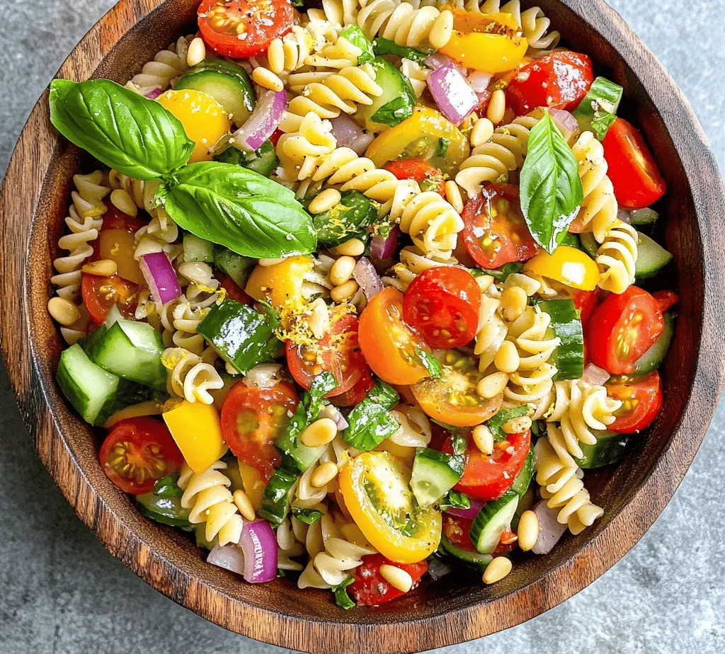 If you're seeking a dish that embodies the essence of summer with a refreshing twist, look no further than the Zesty Lemon Basil Pasta Salad. This vibrant salad is a celebration of flavors, blending the zesty brightness of fresh lemons with the aromatic essence of basil, creating a dish that is not only delicious but also visually appealing. Perfect for picnics, potlucks, or a light weeknight dinner, this pasta salad captures the joy of seasonal ingredients and healthy eating, making it a go-to choice for anyone looking to elevate their culinary repertoire.