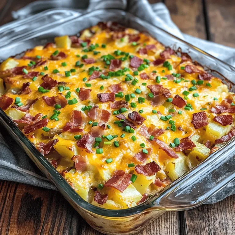 The Cheesy Bacon Potato Breakfast Casserole is more than just a simple breakfast; it’s a culinary hug in a dish. With layers of tender potatoes, crispy bacon, creamy cheese, and fluffy eggs, it offers a delicious way to kick-start your day. Whether you’re hosting a weekend brunch, preparing a cozy family breakfast, or meal prepping for busier weekdays, this casserole is versatile enough to fit any occasion. Its ease of preparation and ability to serve a crowd make it a favorite in many households.