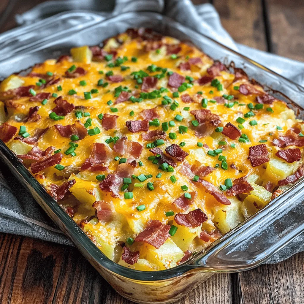 The Cheesy Bacon Potato Breakfast Casserole is more than just a simple breakfast; it’s a culinary hug in a dish. With layers of tender potatoes, crispy bacon, creamy cheese, and fluffy eggs, it offers a delicious way to kick-start your day. Whether you’re hosting a weekend brunch, preparing a cozy family breakfast, or meal prepping for busier weekdays, this casserole is versatile enough to fit any occasion. Its ease of preparation and ability to serve a crowd make it a favorite in many households.