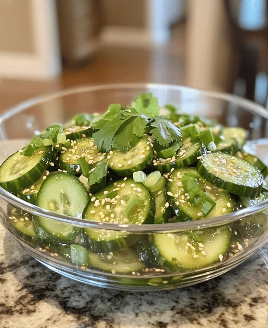 The heart of any great salad lies in its ingredients, and the Zesty Asian Cucumber Salad is no exception. Each component plays a crucial role in not only enhancing the flavor but also contributing to the overall health benefits of the dish. Let’s take a closer look at the key ingredients that come together to create this delightful salad.
