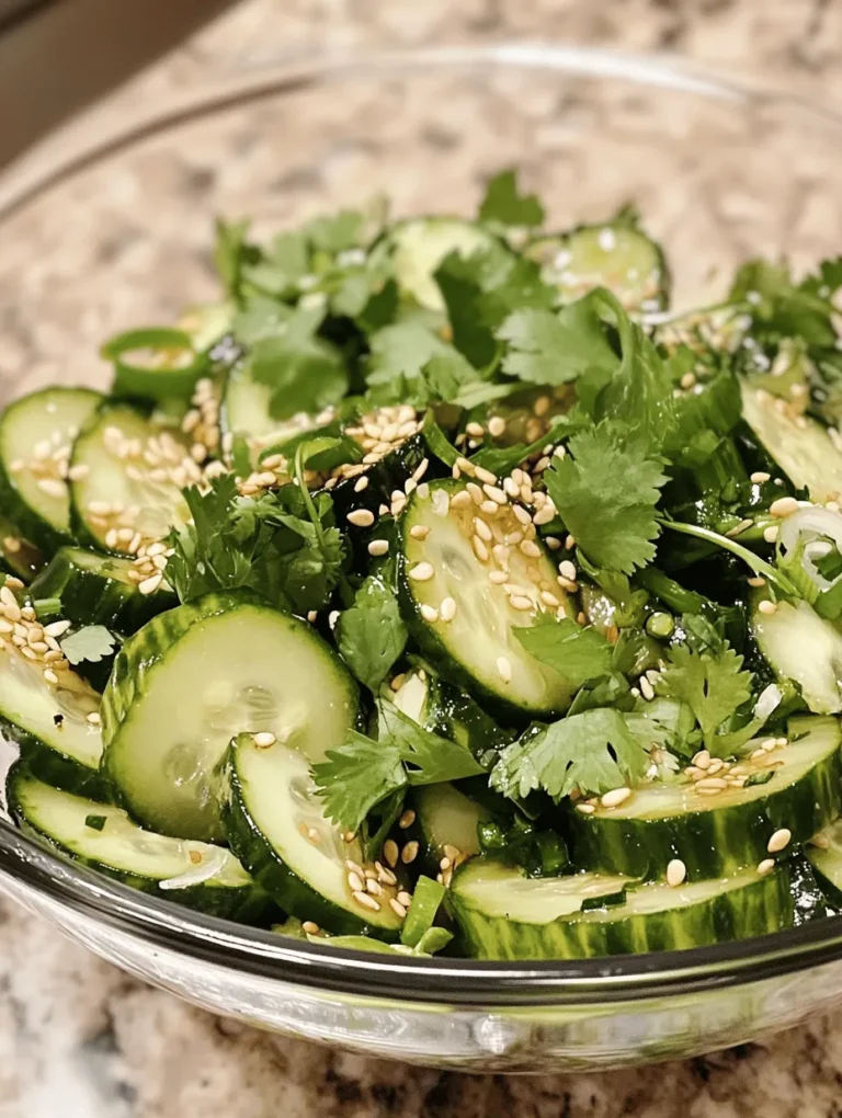 The heart of any great salad lies in its ingredients, and the Zesty Asian Cucumber Salad is no exception. Each component plays a crucial role in not only enhancing the flavor but also contributing to the overall health benefits of the dish. Let’s take a closer look at the key ingredients that come together to create this delightful salad.