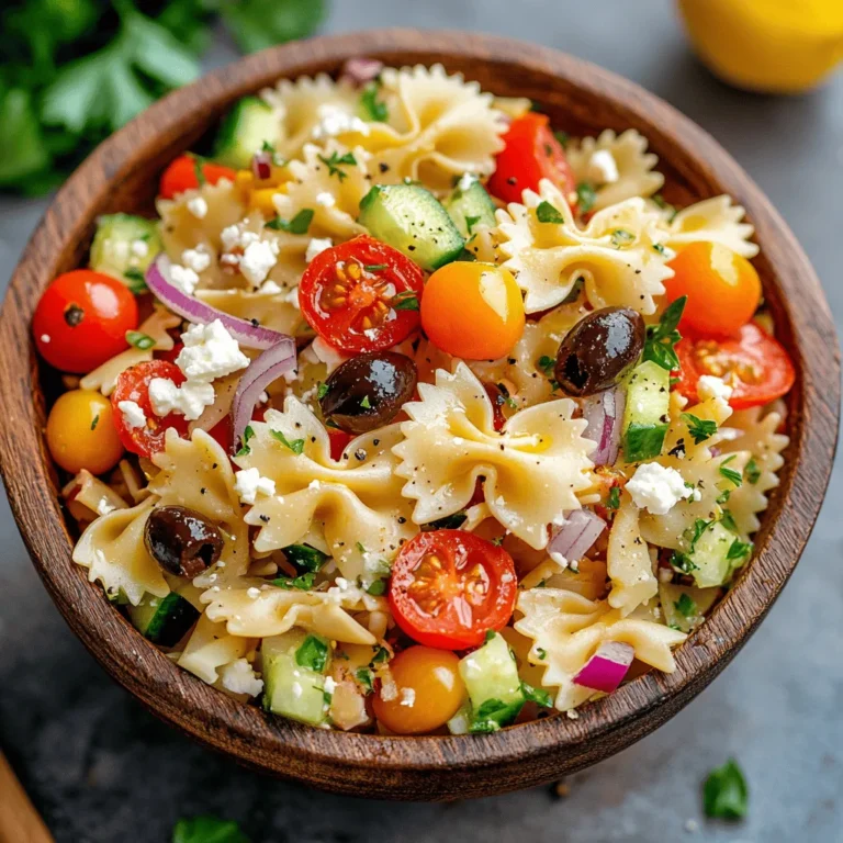 As the warm weather rolls in, the allure of light, refreshing dishes becomes increasingly irresistible. Pasta salads, with their vibrant flavors and easy preparation, are a favorite among many, especially during the summer months. They offer a delightful combination of textures and tastes, making them perfect for outdoor gatherings, family picnics, and potlucks. One standout option is the Bow Tie Pasta Salad with a Mediterranean Twist, which elevates the traditional pasta salad with the bold and aromatic flavors of Mediterranean cuisine.