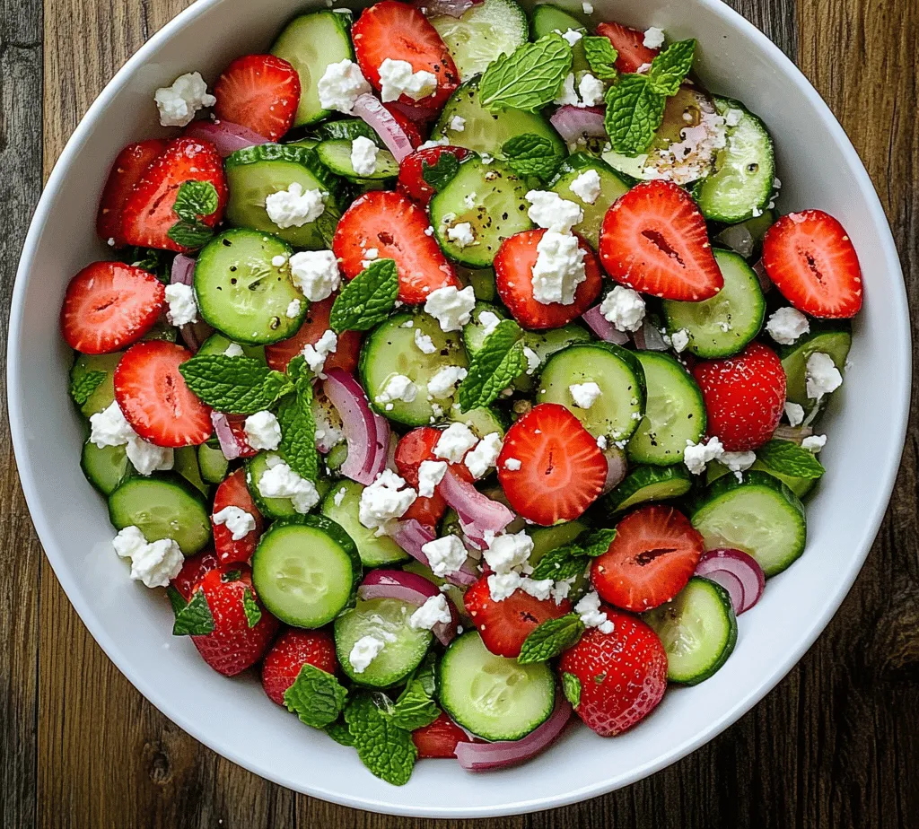 In the warm embrace of summer, there's nothing quite as delightful as a refreshing salad that celebrates the season's bounty. The Refreshing Cucumber Strawberry Salad brings together the juicy sweetness of strawberries and the crispness of cucumbers, creating a dish that is not only visually appealing but also a feast for the taste buds. With its vibrant colors and balanced flavors, this salad captures the essence of summer in every bite. Perfect for gatherings, picnics, or simple weeknight dinners, this dish is a quick and healthy option that requires minimal preparation.