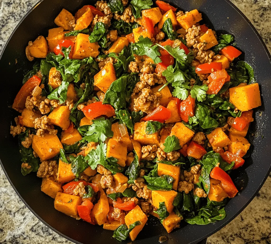 In recent years, the culinary world has seen a significant rise in the popularity of healthy, one-pan meals. With the fast pace of modern life, home cooks are increasingly seeking dishes that not only save time on preparation and cleanup but also pack a nutritious punch. Among these hearty meals, the <strong>Ground Turkey Sweet Potato Skillet</strong> stands out as a delicious and satisfying option that is as easy to make as it is healthy.” /></p>
</p>
<h3>Nutritional Information</h3>
</p>
<p>When it comes to healthy eating, understanding the nutritional content of your meals is essential. The Ground Turkey Sweet Potato Skillet not only tantalizes the taste buds but also offers a well-rounded balance of nutrients. Each serving of this delicious dish contains approximately 350 calories, with a macronutrient breakdown of 30 grams of protein, 25 grams of carbohydrates, and 15 grams of healthy fats.</p>
</p>
<p><strong>Vitamins and Minerals</strong>: This dish is an excellent source of vitamins A and C, thanks to the vibrant sweet potatoes and bell peppers. Sweet potatoes are rich in beta-carotene, which supports eye health, while ground turkey provides essential B vitamins such as niacin and B6, crucial for energy metabolism and immune function.</p>
</p>
<p><strong>Health Benefits Compared to Traditional Skillet Meals</strong>: Traditional skillet meals often rely heavily on refined grains and fatty meats, leading to higher calories and lower nutritional value. In contrast, this ground turkey and sweet potato combination is not only lower in calories but also rich in fiber and protein. The fiber from sweet potatoes aids in digestion and helps maintain steady blood sugar levels, making this meal a more balanced option for those looking to manage their weight or improve their overall health.</p>
</p>
<p><strong>Dietary Fit</strong>: This recipe is particularly accommodating for those following various dietary plans. It fits well into low-carb diets due to its reduced carbohydrate content compared to pasta or rice-based skillet meals. With its high protein content, it’s also perfect for those aiming to build muscle or enjoy a satiating meal after workouts.</p>
</p>
<h3>Customization Options</h3>
</p>
<p>One of the great aspects of the Ground Turkey Sweet Potato Skillet is its versatility. Here are some customization options to tailor the dish to your dietary preferences:</p>
</p>
<p><strong>Vegetarian Options</strong>: For a vegetarian twist, swap out the ground turkey for plant-based protein sources like lentils, chickpeas, or even crumbled tofu. The cooking process remains largely the same; simply sauté the vegetables first, then add your protein of choice.</p>
</p>
<p><strong>Seasonal Vegetable Swaps</strong>: To keep the dish exciting, consider swapping in seasonal vegetables. In the summer, zucchini or corn can add a fresh touch, while in the fall, think about adding Brussels sprouts or butternut squash for a seasonal flair. This not only enhances the flavor but also boosts the nutrient content of your meal.</p>
</p>
<p><strong>Adding Grains or Legumes</strong>: If you want to make this dish heartier, consider adding grains or legumes. Quinoa or brown rice can provide additional fiber and texture. Alternatively, adding black beans or kidney beans not only increases the protein content but also adds a different flavor dimension to the skillet.</p>
</p>
<h3>Serving Suggestions</h3>
</p>
<p>Presentation and pairing can elevate your meal experience. Here are some serving suggestions to make your Ground Turkey Sweet Potato Skillet shine:</p>
</p>
<p><strong>Presentation Ideas</strong>: Serve the dish in a large skillet for a rustic appeal or plate individual servings garnished with freshly chopped herbs like parsley or cilantro. A sprinkle of feta cheese or a dollop of Greek yogurt can add a creamy contrast to the vibrant colors of the vegetables.</p>
</p>
<p><strong>Pairing Recommendations</strong>: To complement the flavors of the skillet, consider pairing it with a side salad tossed with a light vinaigrette. A refreshing cucumber and tomato salad can balance the warmth of the skillet. If you prefer a beverage, a chilled glass of unsweetened iced tea or a light-bodied white wine can enhance the meal without overwhelming it.</p>
</p>
<p><strong>Versatility for Any Meal</strong>: This dish is perfect for any time of day. Enjoy it for breakfast topped with a fried egg, for lunch alongside a crispy green salad, or for dinner as a filling, nutritious meal. Its adaptability makes it an ideal candidate for meal prep, ensuring you have a satisfying option ready to go at any time.</p>
</p>
<h3>Storage and Reheating Tips</h3>
</p>
<p>Proper storage and reheating are crucial for maintaining the quality of your Ground Turkey Sweet Potato Skillet. Here are some best practices:</p>
</p>
<p><strong>Storing Leftovers</strong>: Allow the skillet to cool completely before transferring it to an airtight container. Store it in the refrigerator for up to three days. If you want to keep it longer, consider freezing individual portions in freezer-safe bags for up to three months.</p>
</p>
<p><strong>Reheating</strong>: To reheat, simply warm it in a skillet over medium heat until heated through, stirring occasionally to ensure even warming. You can also use a microwave; transfer it to a microwave-safe dish, cover it, and heat in 30-second intervals until hot. This method works well, but be mindful that the texture may change slightly with microwave reheating.</p>
</p>
<p><strong>Creative Repurposing</strong>: Leftovers can be creatively repurposed into new meals. Use the skillet mixture as a filling for tacos or burritos, serve it atop a bed of leafy greens for a hearty salad, or mix it with scrambled eggs for a protein-packed breakfast scramble.</p>
</p>
<h3>Conclusion</h3>
</p>
<p>The Ground Turkey Sweet Potato Skillet is not just a meal; it’s a celebration of wholesome ingredients and easy cooking. With its nutritional benefits, customization options, and versatility for any meal of the day, it’s an excellent addition to your recipe repertoire.</p>
</p>
<p>Incorporating more one-pan meals like this into your weekly meal planning can simplify your cooking routine while ensuring you enjoy nutritious and flavorful food. The joy of cooking lies in creating dishes that are not only satisfying to eat but also easy to prepare. So grab your skillet, gather your ingredients, and enjoy the process of making this delightful dish at home.</p>
<div id=
