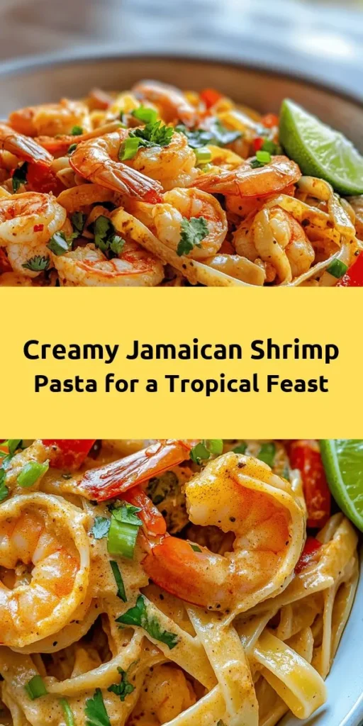 Indulge in the flavors of Jamaica with this creamy shrimp pasta recipe! Featuring tender fettuccine, succulent shrimp, and colorful peppers, this dish is a delightful blend of spices including Jamaican jerk seasoning and smoked paprika. The rich sauce combines coconut milk and heavy cream, making it irresistibly creamy. Perfect for dinner and easy to make in just 30 minutes, don’t forget to finish it off with a squeeze of lime and a sprinkle of fresh cilantro!