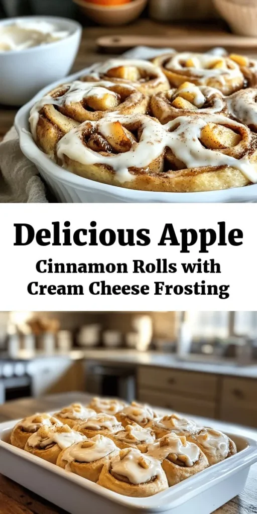 Indulge in these irresistible Apple Cinnamon Rolls with Cream Cheese Frosting! Perfectly fluffy and filled with sweet, spiced apples, these rolls are a delightful treat for breakfast or brunch. With simple ingredients like fresh apples, warm dough, and a creamy frosting, this recipe is easy to follow and guarantees delicious results. Serve them warm for a comforting experience that will have everyone coming back for seconds!