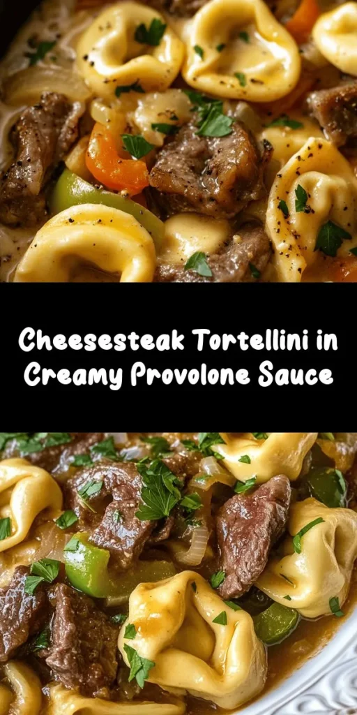 Treat your taste buds to a delicious twist on a classic with this Cheesesteak Tortellini in Rich Provolone Sauce! Packed with tender ribeye steak, sautéed onions, and bell peppers, all enveloped in a creamy, cheesy sauce. Perfect for a cozy dinner, this dish is quick to prepare and will impress your family or guests. Serve it up with a sprinkle of fresh parsley for a beautiful finishing touch. Get ready to indulge in comfort food bliss!