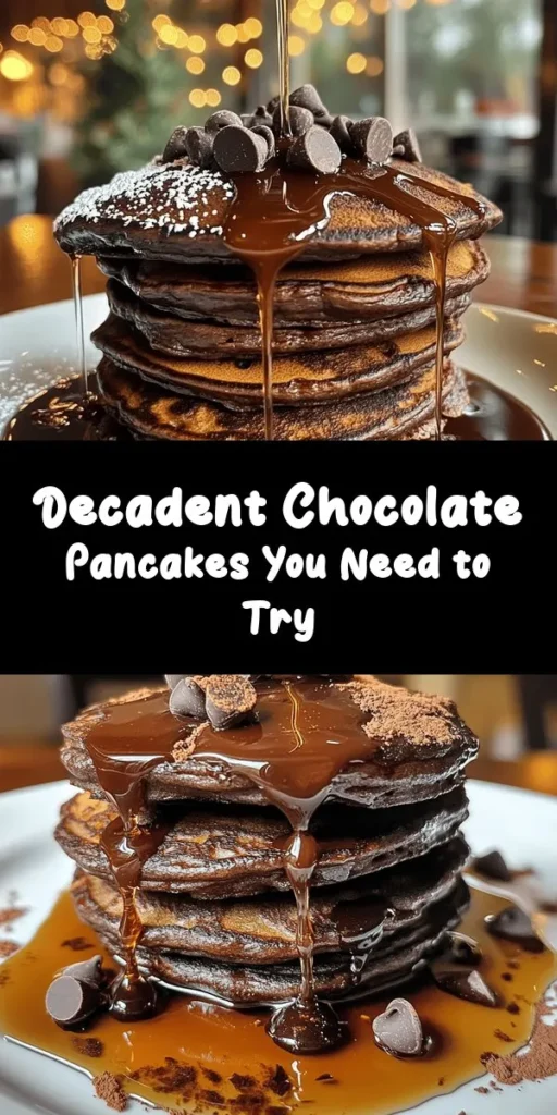 Indulge in the ultimate breakfast treat with these amazing chocolate pancakes! Fluffy and rich, they're made with all-purpose flour, cocoa powder, and a touch of sweetness from granulated and brown sugar. With just a few simple steps, you can whip up a batch in no time. Top them off with chocolate chips, maple syrup, or chocolate sauce for an irresistible twist. Perfect for a weekend brunch or any special occasion, these pancakes are sure to delight everyone at the table!