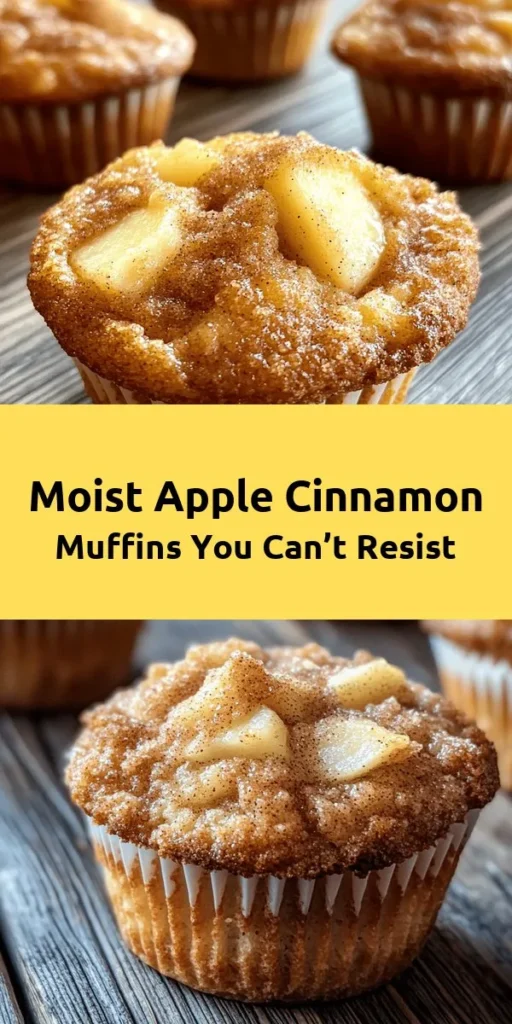 Treat yourself to these irresistible moist apple cinnamon muffins that are perfect for breakfast or a snack! Made with tender apples, warm cinnamon, and a delightful crunch from optional nuts, these muffins are sure to become a family favorite. Simply mix your dry ingredients, cream the sugars with butter, and fold in your apples before baking to golden perfection. Enjoy the cozy aromas filling your kitchen as they bake! Enjoy 12 servings of this fall-inspired treat.