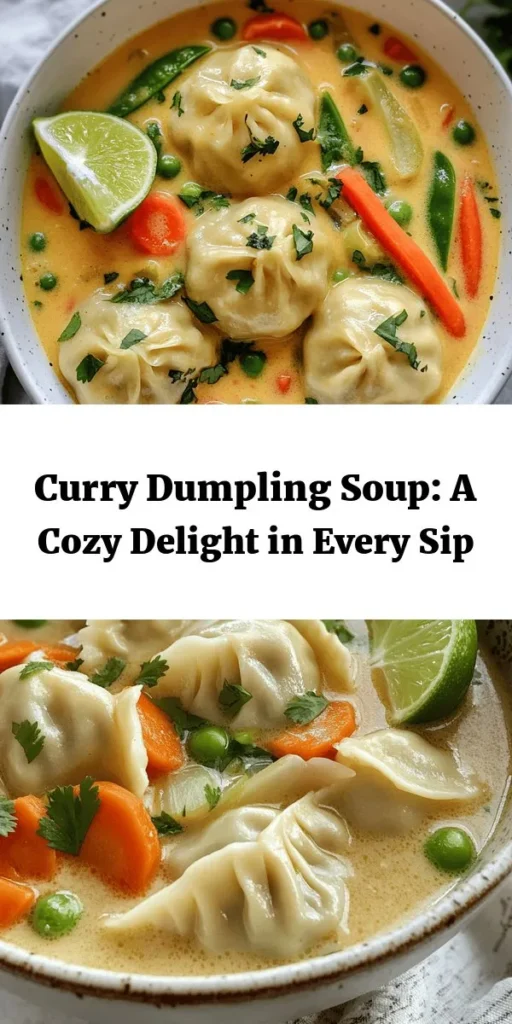 Warm up with this Currylicious Dumpling Delight Soup, a perfect blend of flavors and comfort. Make your own fluffy dumplings filled with either ground chicken or tofu, and immerse them in a creamy coconut broth enriched with vibrant vegetables and aromatic spices. This delightful dish is not only satisfying but also a great way to impress your family and friends. Serve with a sprinkle of cilantro and a squeeze of lime for the ultimate taste experience!