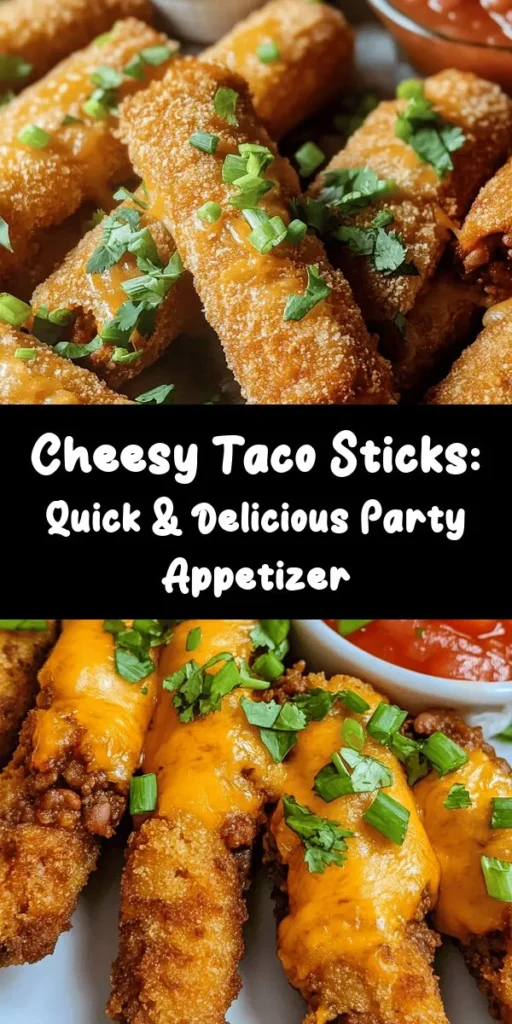 Looking for a delicious and fun snack? Try these cheesy taco sticks! Made with seasoned ground beef or turkey, black beans, and melty cheddar and mozzarella cheeses, these tasty treats are wrapped in pizza dough and baked to golden perfection. Perfect for game day or a cozy family dinner, pair them with salsa and sour cream for dipping. With just 20 minutes of prep time, you'll have 16 tasty sticks ready to enjoy in no time!